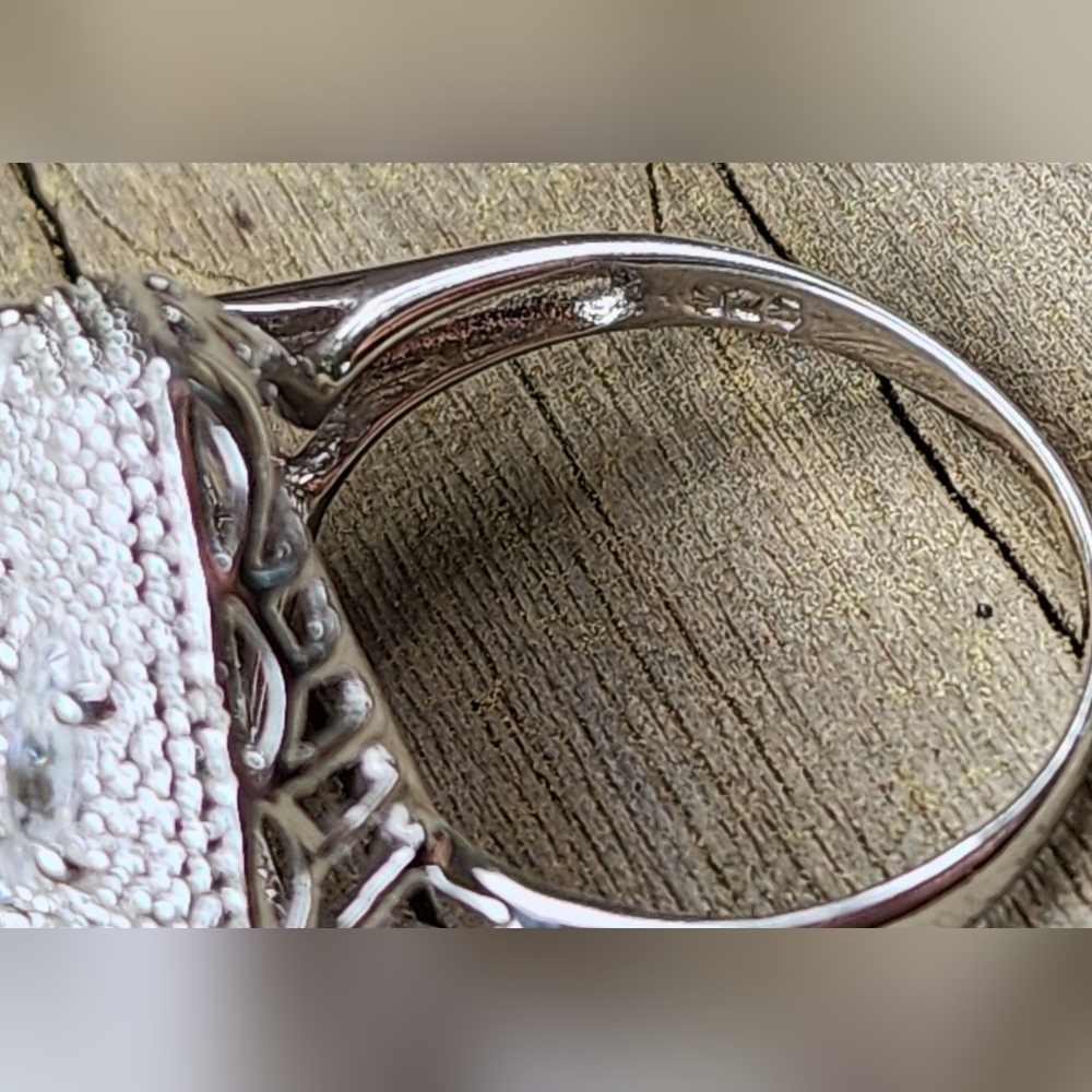 STERLING SILVER HEART RING SIZE 8 - Picture 7 of 11